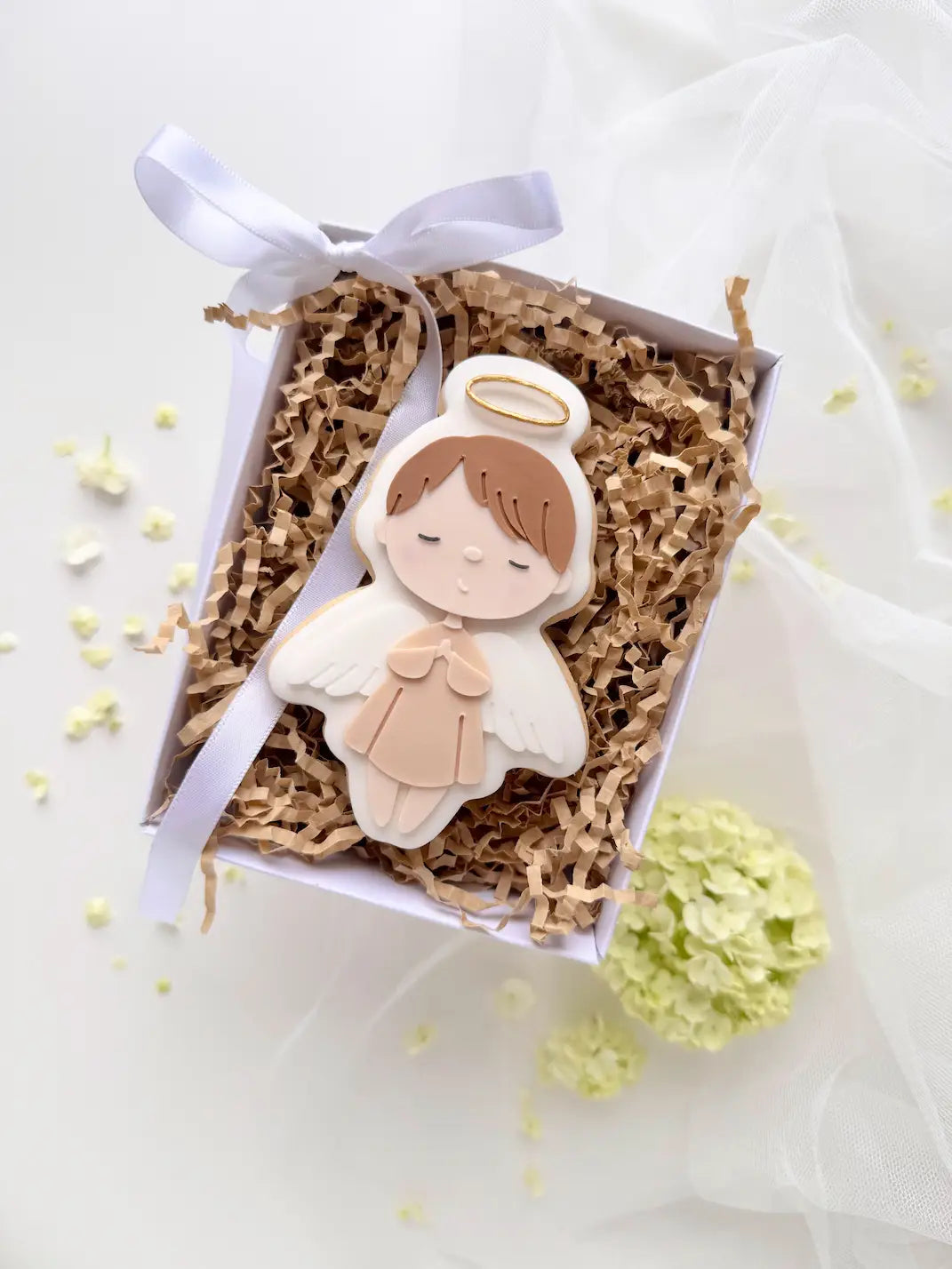 Engelsjunge – zarter Ausstecher für Taufe & Gedenken – Produktmotiv für Cookie Cutter und Stempel – Danis Drip