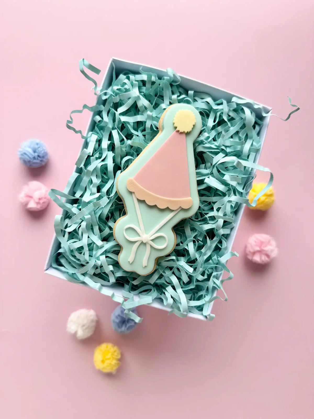 Partyhut mit Schleife – Cookie Cutter & Stempel für Geburtstage & Feiern – Produktmotiv für Cookie Cutter und Stempel – Danis Drip
