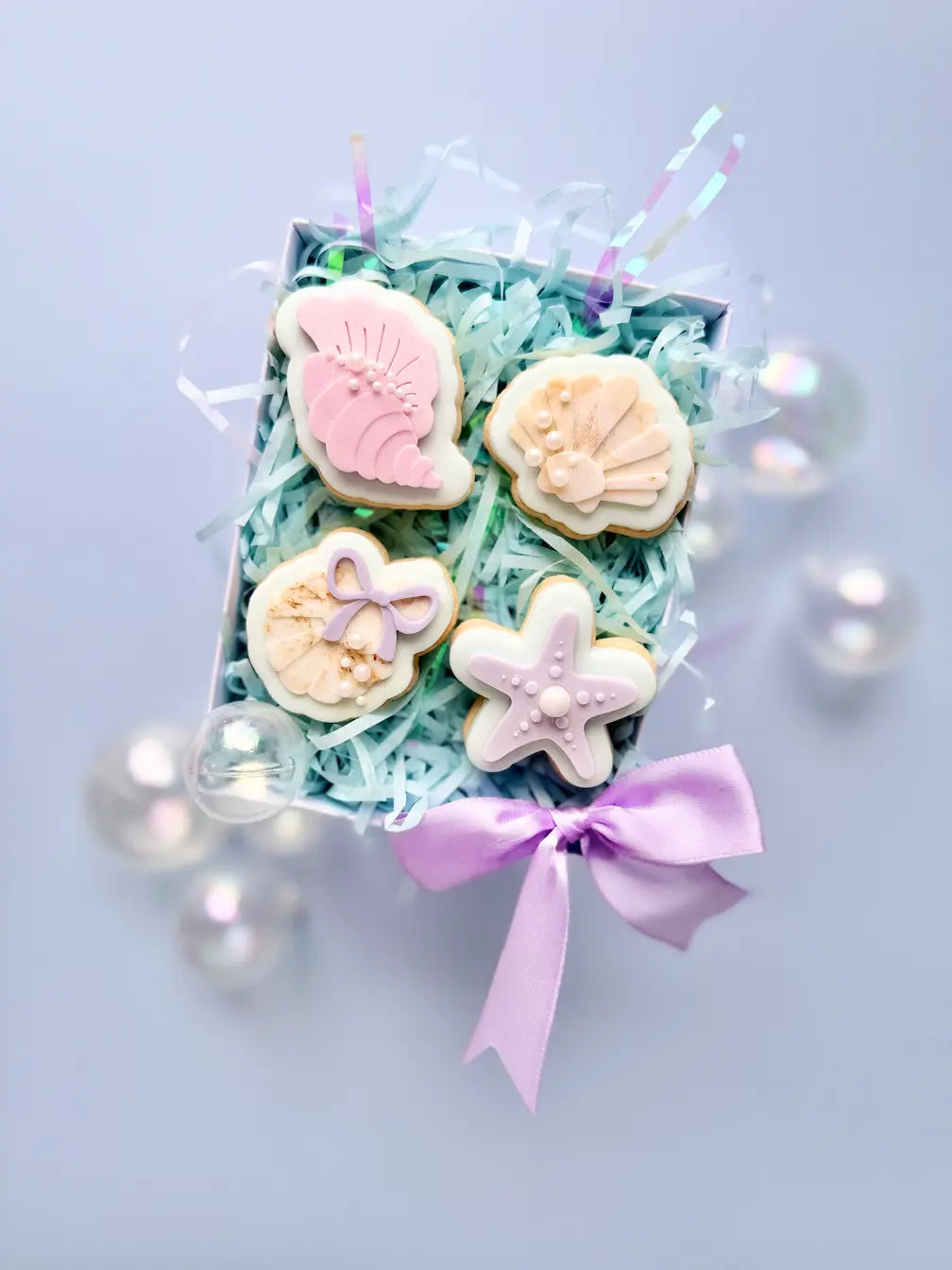 4er Set Mini Muscheln & Seestern – Cookie Cutter & Stempel (Unterwasser, Meerjungfrau & Fondant Kekse) – Produktmotiv für Cookie Cutter und Stempel – Danis Drip