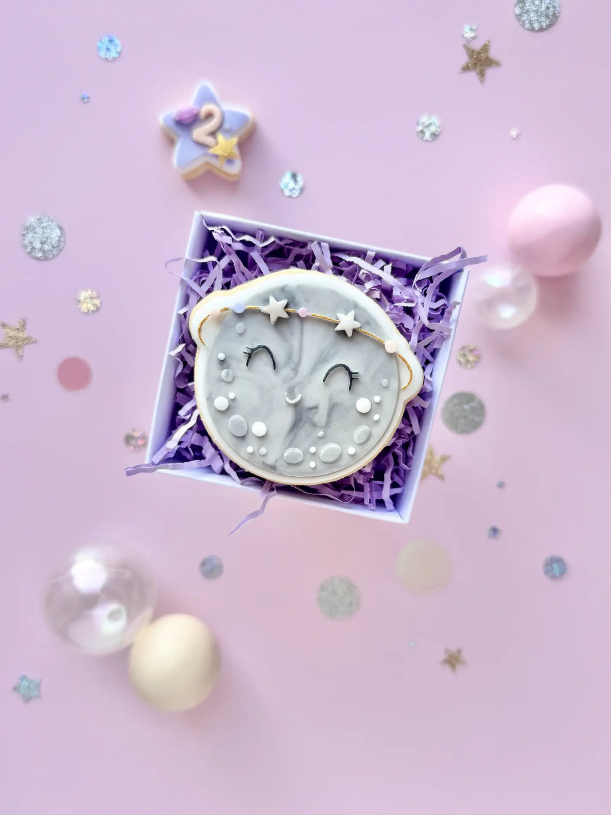 Mond mit Sternenband – Produktmotiv für Cookie Cutter und Stempel – Danis Drip