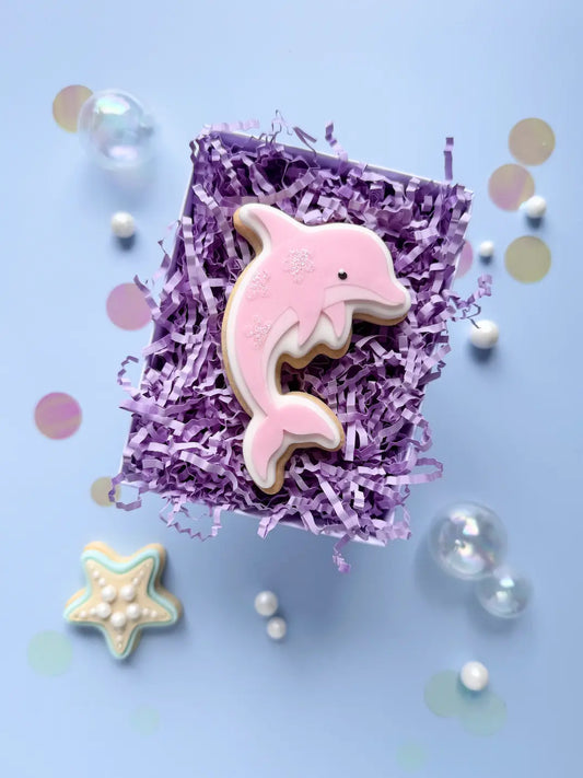 Delfin Ausstecher mit Blumen – Cookie Cutter & Stempel für Mermaid & Meeres-Mottos – Produktmotiv für Cookie Cutter und Stempel – Danis Drip