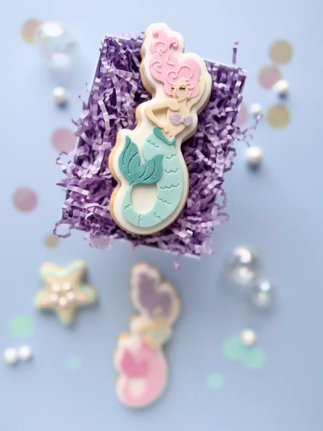 Meerjungfrau Ausstecher & Stempel – für Unterwasser-, Mermaid- & Geburtstagsmotive – Produktmotiv für Cookie Cutter und Stempel – Danis Drip