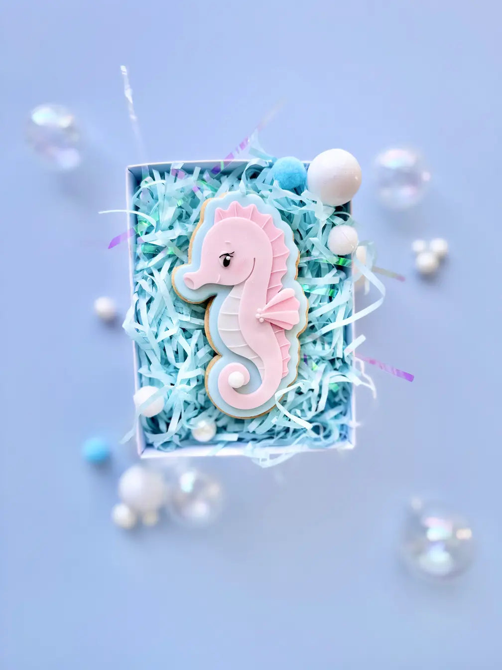 Seepferdchen Cookie Cutter & Stempel – Seepferd Ausstecher für Unterwasser Party, Meer & Fondant Kekse – Produktmotiv für Cookie Cutter und Stempel – Danis Drip