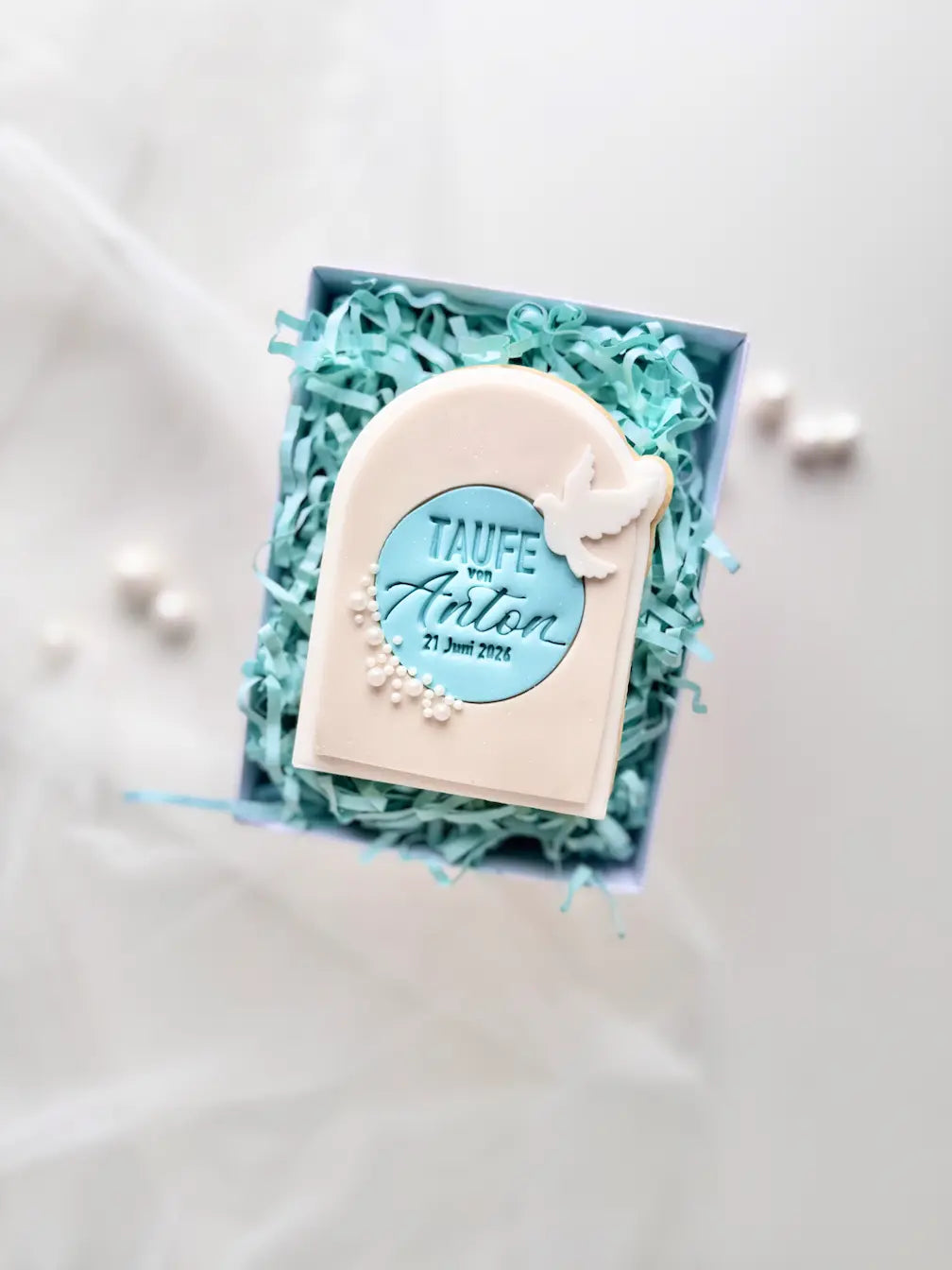 Bogen mit Taube Cookie Cutter & Stempel – Tauben Ausstecher für Taufe, Kommunion, Konfirmation &… – Produktmotiv für Cookie Cutter und Stempel – Danis Drip