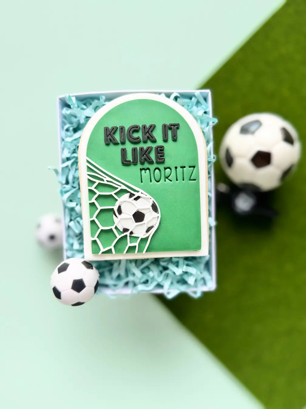 Kick It Like – Cookie Cutter & Stempel (Fußballtor, Ball & Fußballparty) – Produktmotiv für Cookie Cutter und Stempel – Danis Drip