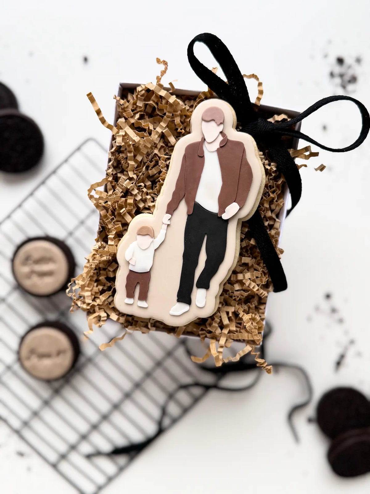 Papa mit Junge – Cookie Cutter & Stempel (Vater & Sohn, Familie & Geschenkidee) – Produktmotiv für Cookie Cutter und Stempel – Danis Drip