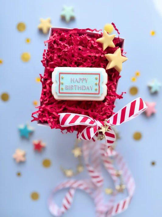 Eintrittskarte „Happy Birthday“ Cookie Cutter & Stempel – Ticket Ausstecher für Kindergeburtstag… – Produktmotiv für Cookie Cutter und Stempel – Danis Drip